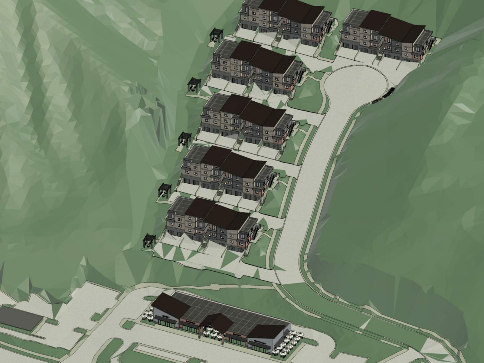 Site plan — residential up the slope